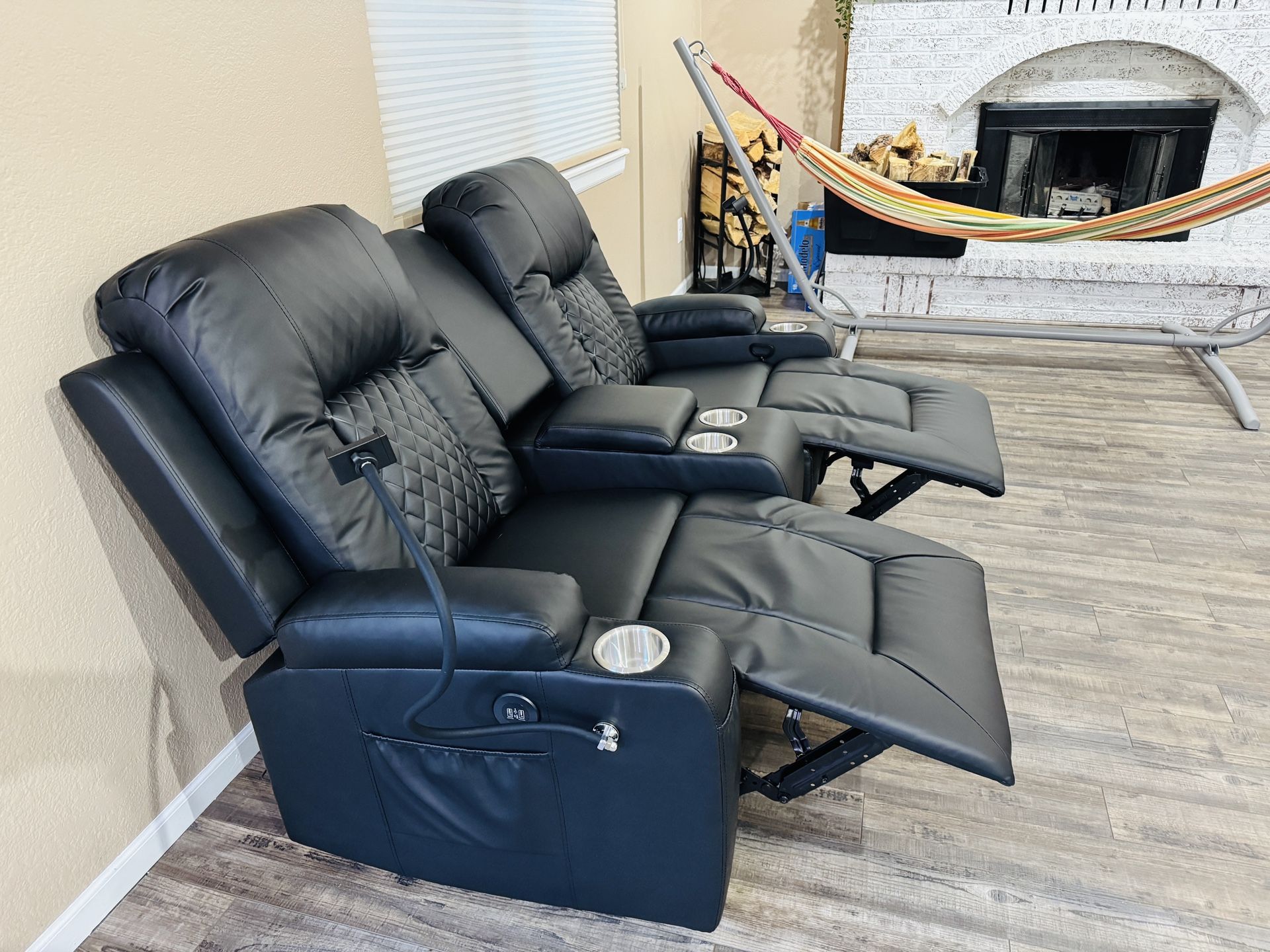 Large seat Recliner, Loveseat Recliner Sofa with Storage Console, Recliner Chair with USB Ports,