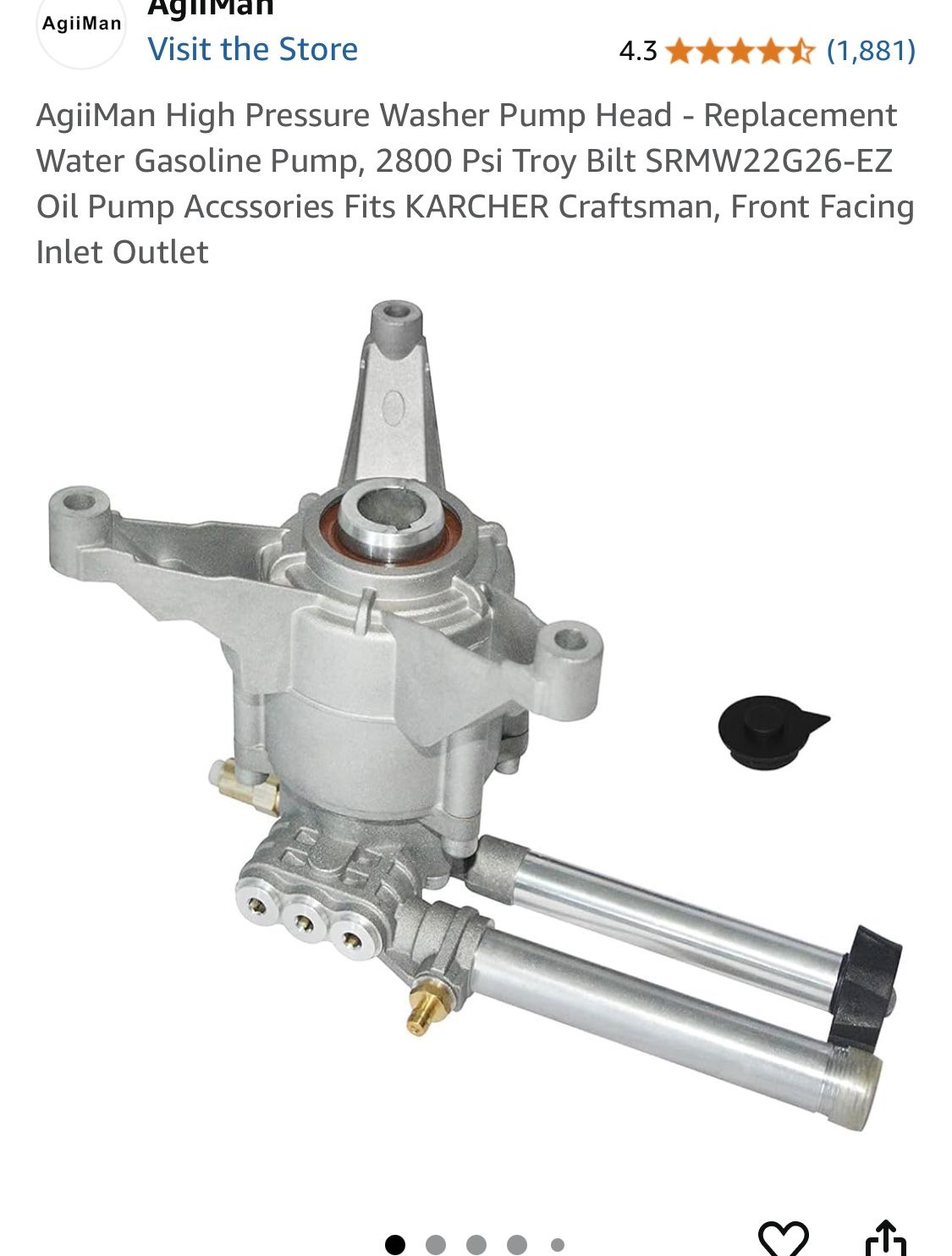 AGIIMAN New High-Pressure Washer Pump Head Replacement