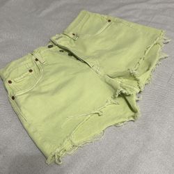 Levi Jean Shorts Size 28 Woman Neon Lime
