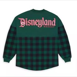 Disney Parks Store Disneyland Holiday Plaid Green Spirit Jersey Christmas New Small