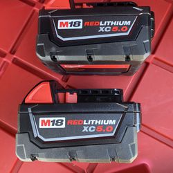 Milwaukee 5.0 Batteries Both For $125 Firm