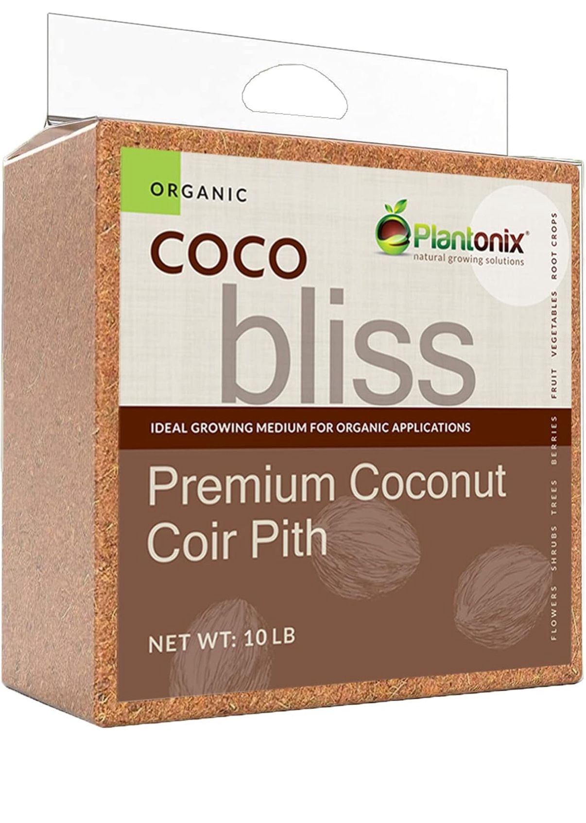 Organic Coco Bliss Premium Coconut Coir Pith – 10 lbs Growing Medium