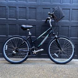 Black and Green Specialized Expedition Commuter Bike