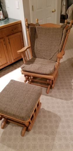 Glider Rocker And Foot Stool