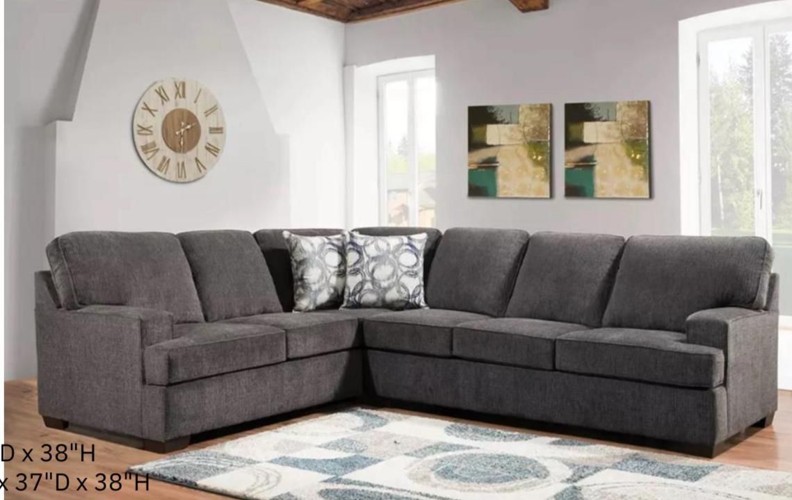 ๐๏ธ Brand New Charcoal Gray L-Shaped Sectional Sofa โ