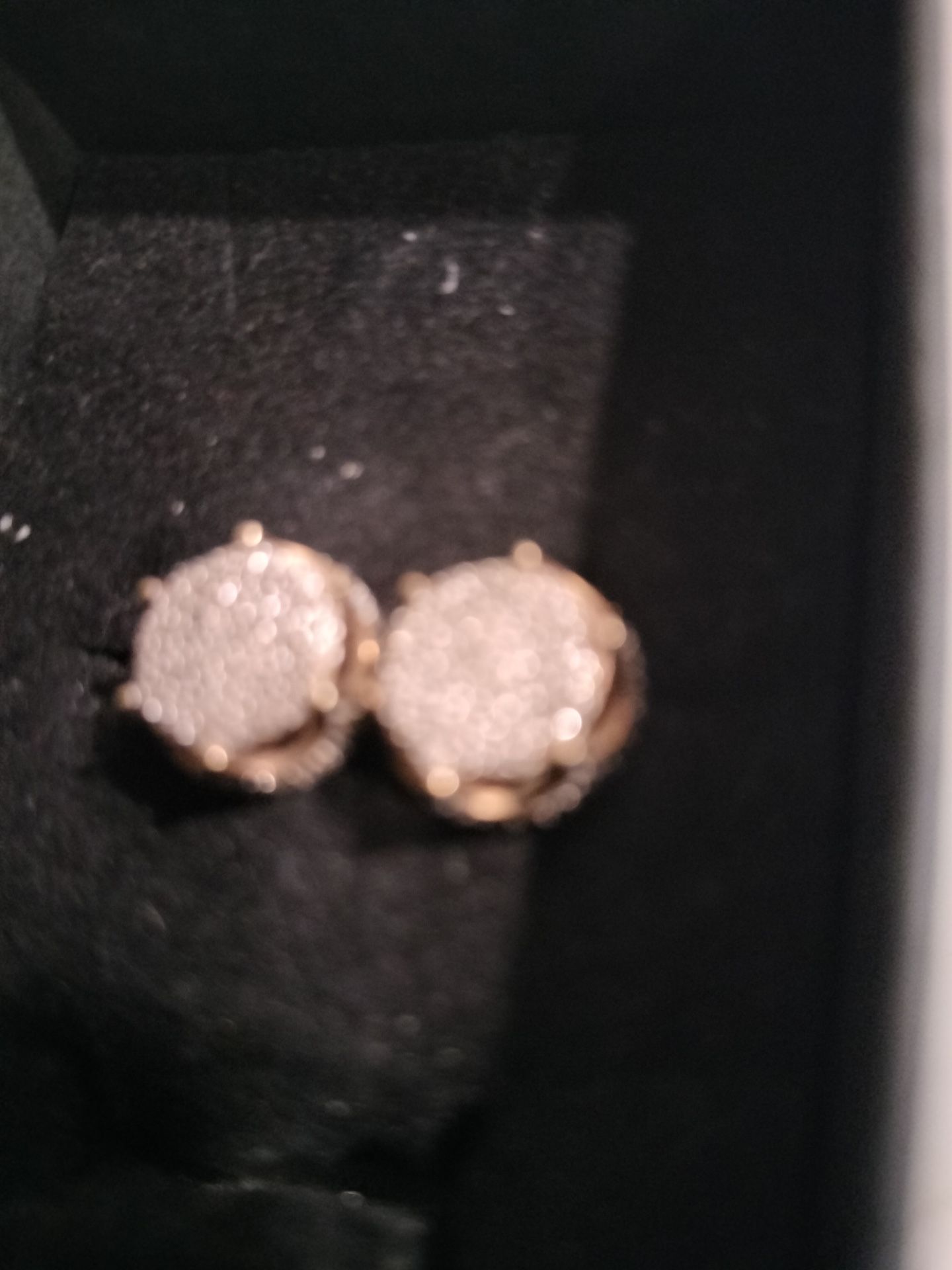 3D Crown 10k Gold With Diamonds Earrings