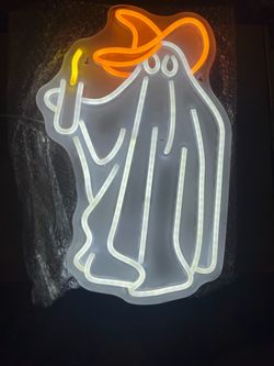 Ghost Neon Signs Dimmer Bedroom Wall Decorations for Kids Playroom Festival 28x42cm