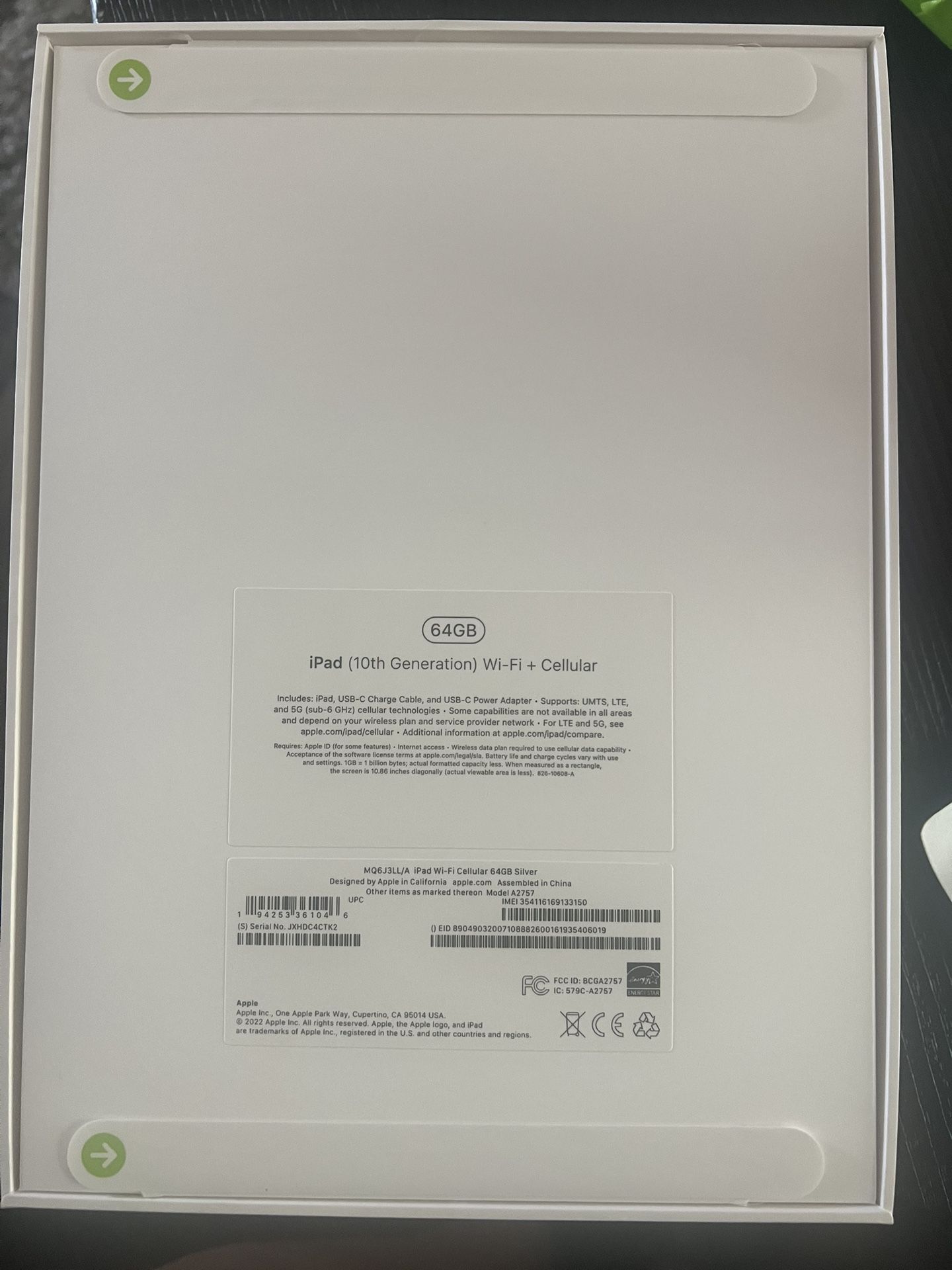 Apple iPad [Model Number A2757]