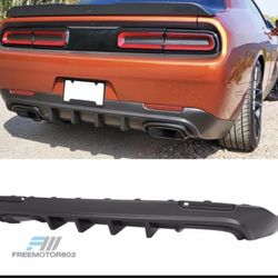 Fits 15-22 Dodge Challenger PP Rear Diffuser Bumper Lip Super Design Black