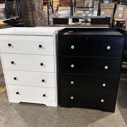 4 Drawer Dressers Chest of Drawers, Modern Tall Dresser, Wood Drawer Chest Storage Cabinet for Living Room, Hallway, Entryway, Home Office, Ivory Whit