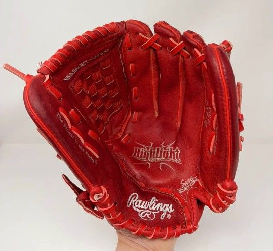 Rawlings Highlight Series H120S 12” Youth Red Baseball Softball Glove Right Thro