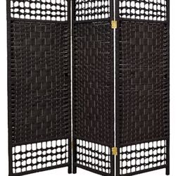Tall Fiber Weave Room Divider (3 Panels) - Oriental Furniture