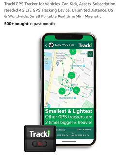 Tracki Satellite Tracker For Vehicle, Pets, Kids, Valuables 