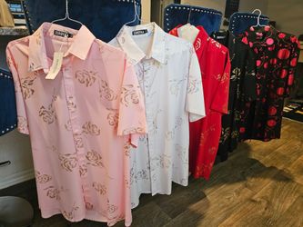 5 MENS SOFT SILKY POLYESTER  DRESS  SHIRTS