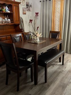 Wood table and chairs