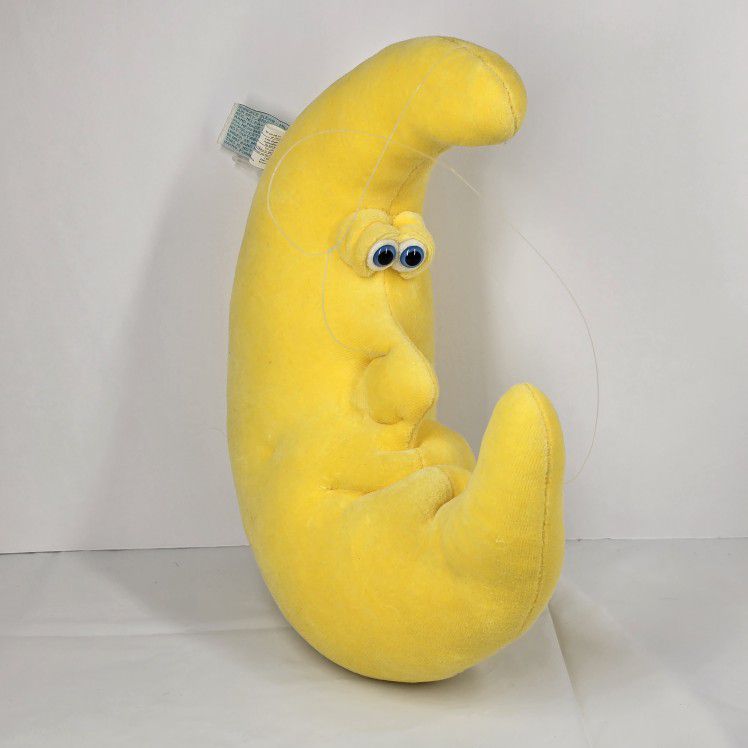 Jennifer Mazur FUNNY FRIENDS Yellow Crescent Moon Face Plush Soft Sculpture Baby