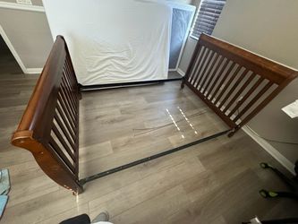 Full size bed frame and box spring