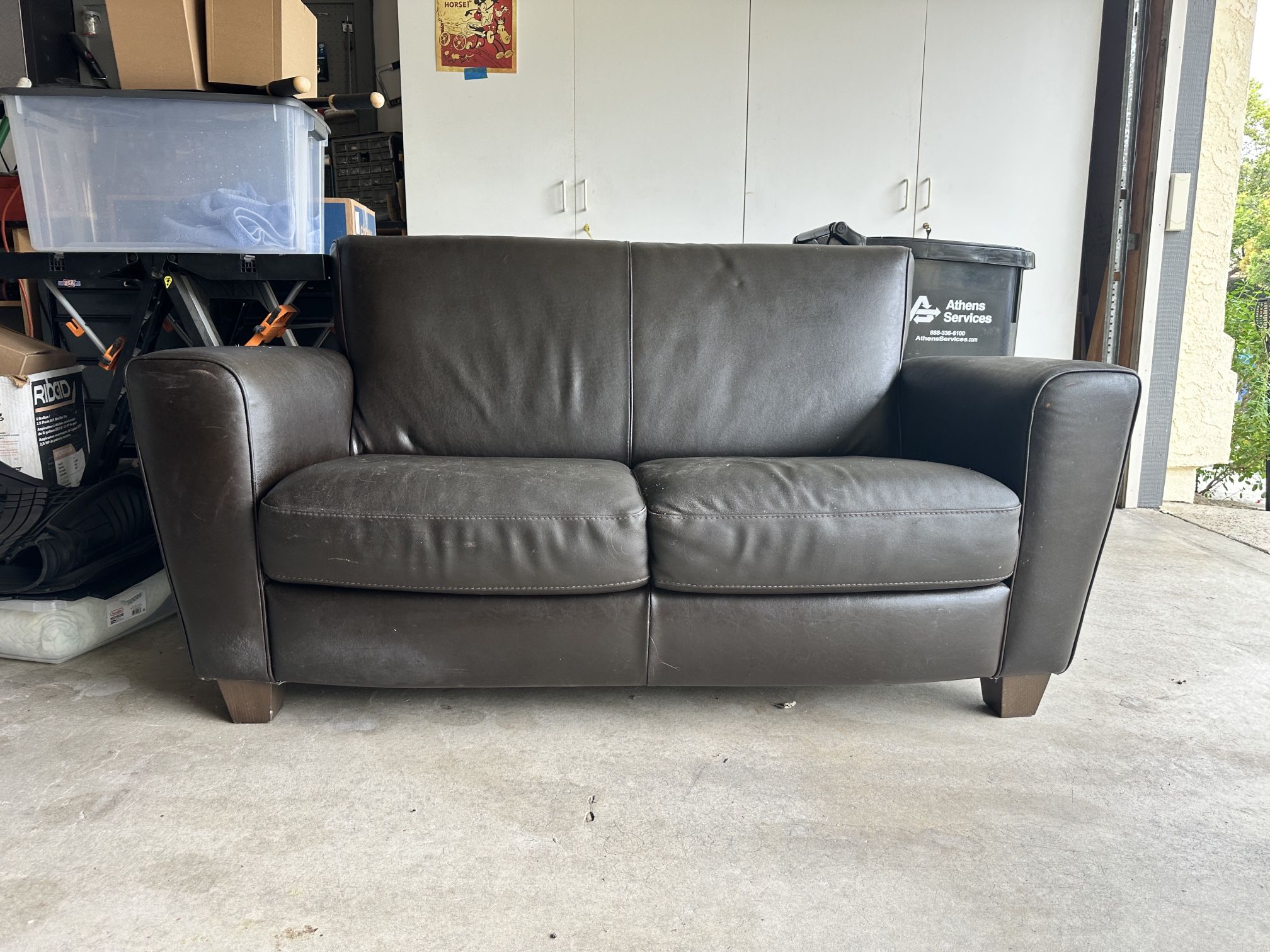 Italian Leather Love Seat