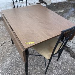 Drop Leaf Table And 2 Chairs 30” X 36”