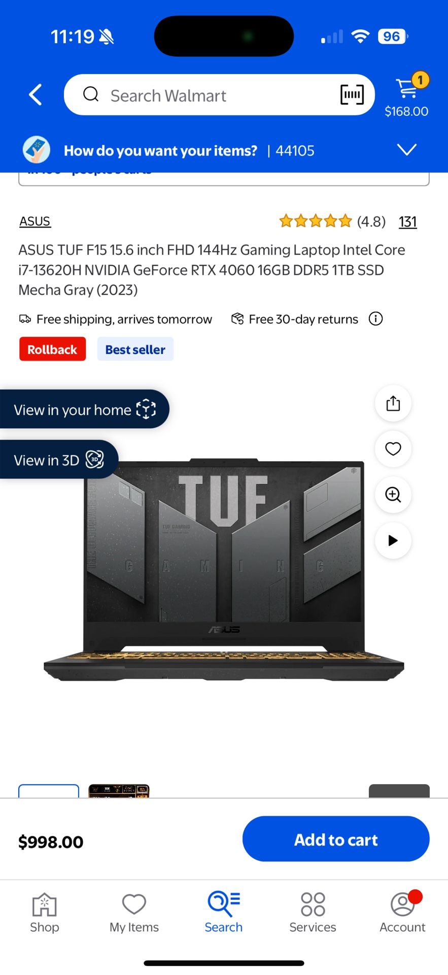 Asus Tuff Galling Laptop