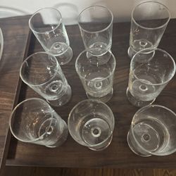 Dessert glass clear, nine of them
