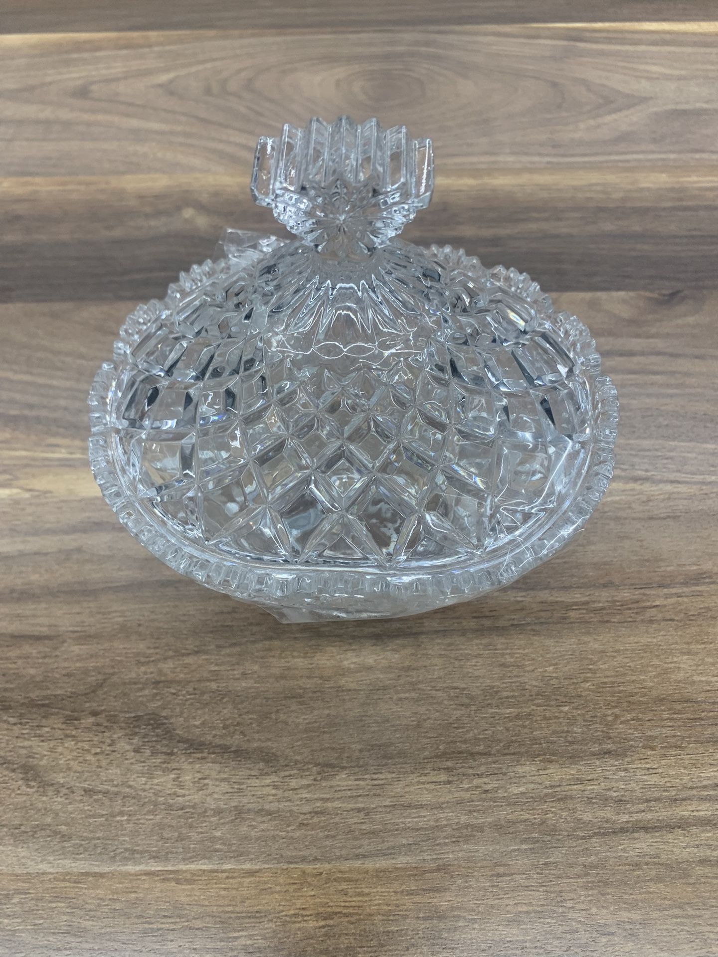 Vintage Crystal Clear Industries BRUSSELS Lead Crystal Candy Dish