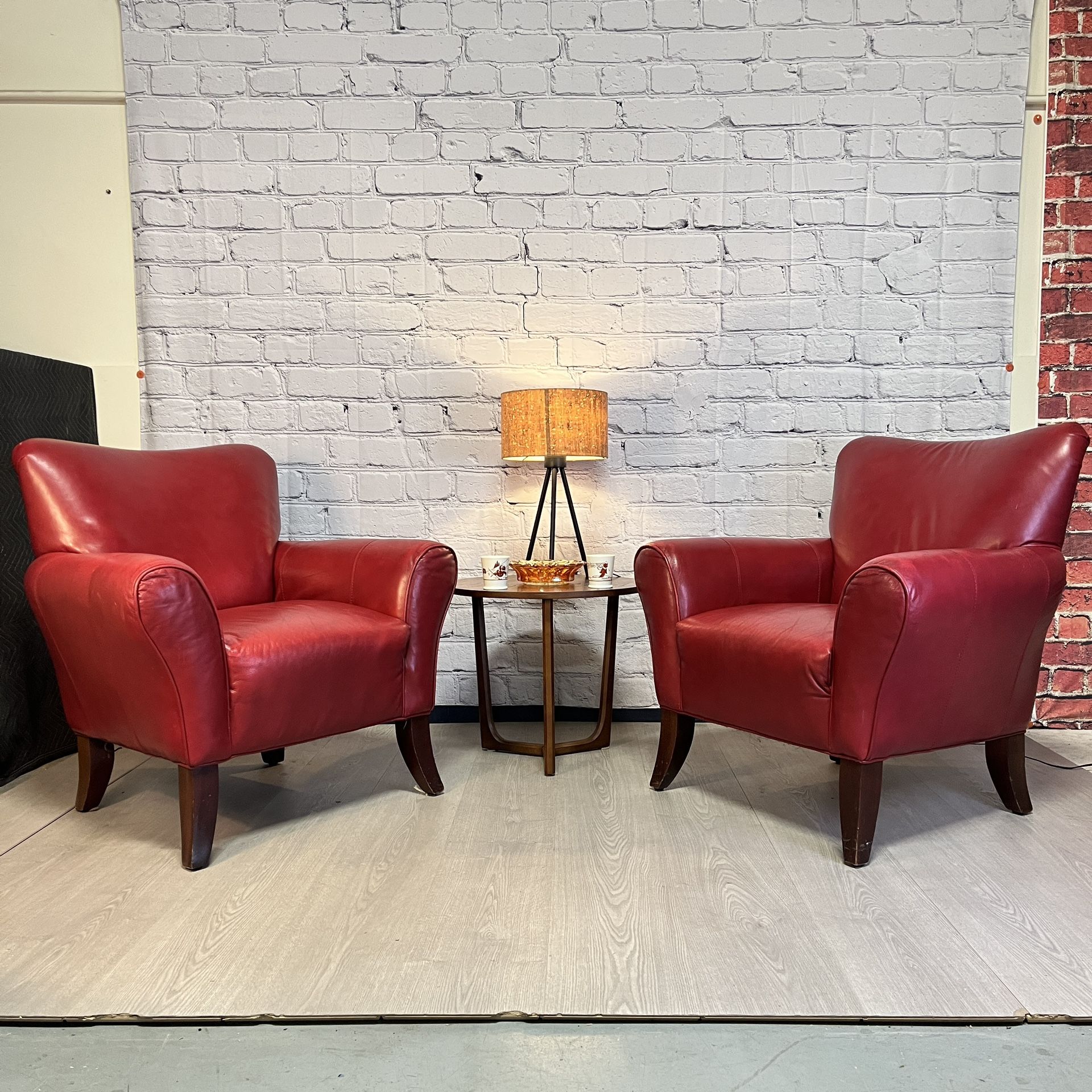 Oversized Red Leather Armchair