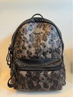 MCM Studs Backpack in snakeskin printed