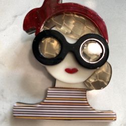 Cutest New Vintage Style Brooch / Lapel Pin Fashion Fun - Made in Thick Acrylic Material