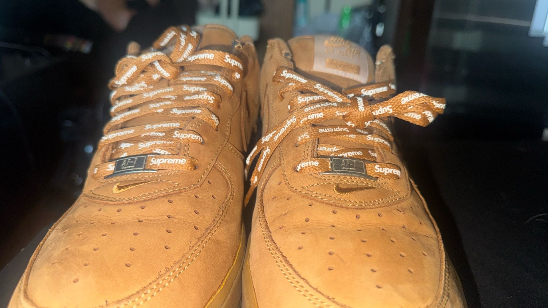 Supreme Wheat Air Force 1s