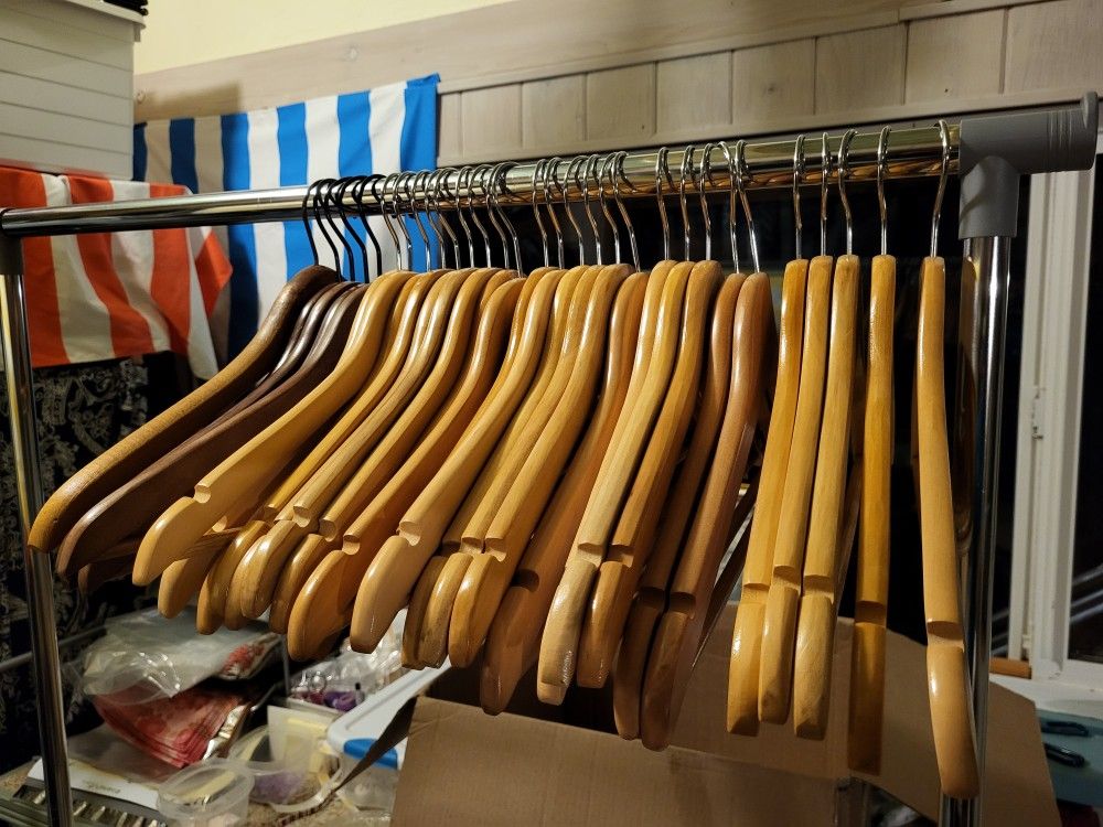 Wooden Coat Hangers 42 Total