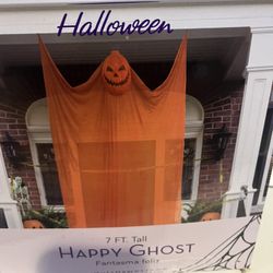 Huntington Home Halloween 7 Ft Tall Happy  Ghost NIB