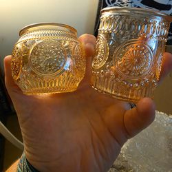 36 Pcs Amber Glass Candle Holders
