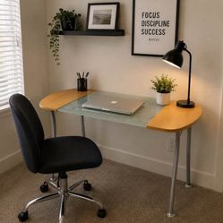 Modern Glass & Wood Desk