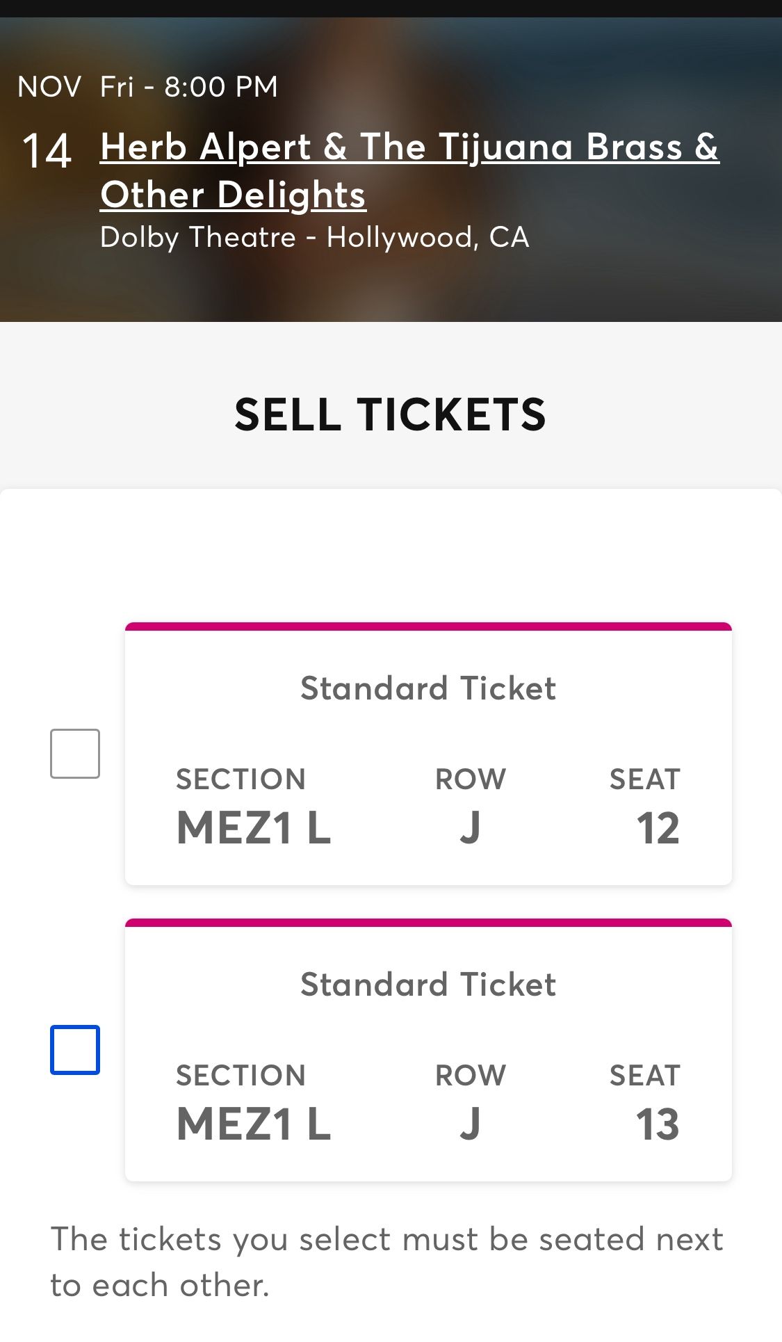 Herb Albert Concert Tickets 11/14/25