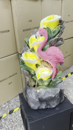 Fuente de Agua Flamenco con Lirios – Mayoreo $70