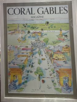 coral gables print (framed)
