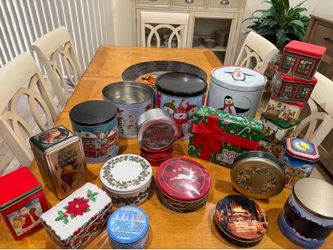 25 Decorative Tins - various sizes. For storage or decoration.
