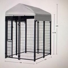 KennelMaster 4 ft. x 4 ft. Welded Wire Dog Fence Kennel Kit