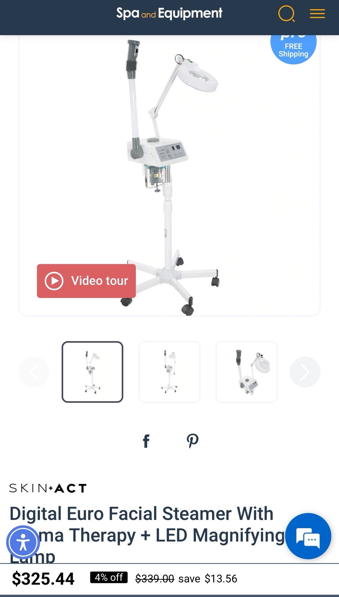 Digital Euro Facial Steamer With Aroma Therapy + LED Magnifying Lamp