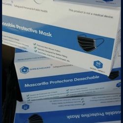 Boxes Of 50 Black Face masks 