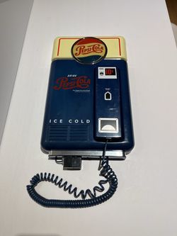 Vintage Pepsi-Cola Retro 1950s Vending Machine-Style Landline Telephone Wall-Mounted
