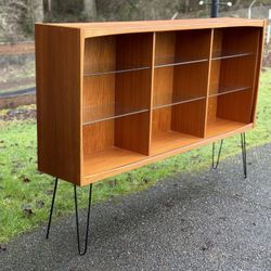 Mid century modern Danish teak display cabinet.