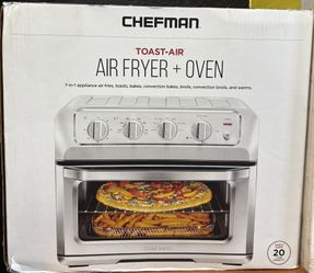 Chefman Toaster Oven Air Fryer Combo w/ 19 Quart Capacity, 7-in-1 Functionality - Stainless Steel, New