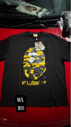 Medium Black/Yellow Camo Bape Tee
