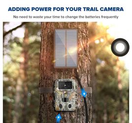 HAWKRAY Trail Camera Solar Panel, Dual Male Connector Waterproof Solar Power