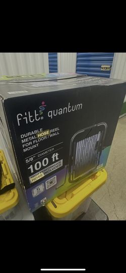 Open Box Never Used FITT Quantum hose reel & Water Hose 100-Feet x 5/8-Inch