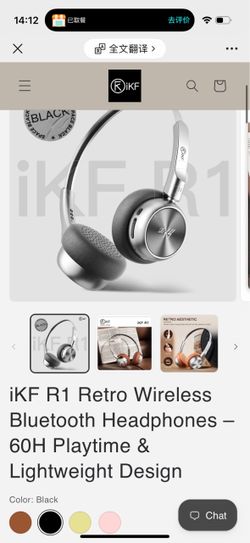 iKF R1 Retro Wireless Bluetooth Headphones – 60H Playtime & Lightweight Design