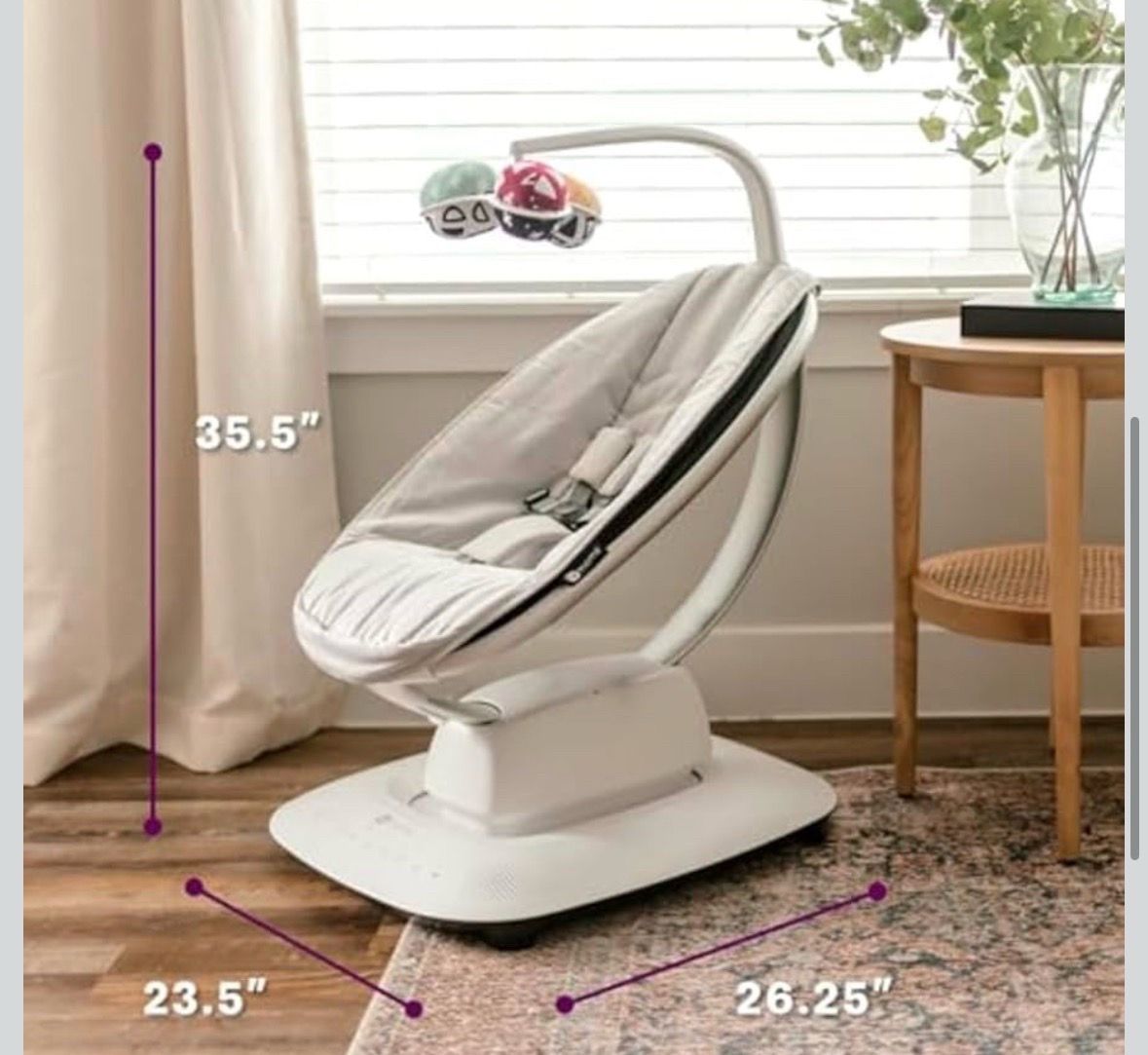 4moms MamaRoo Multi-Motion Baby Swing, Bluetooth Enabled with 5
