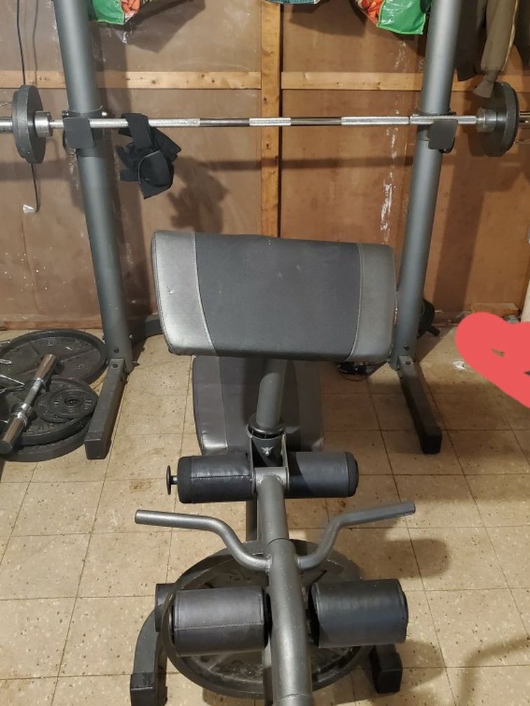 Weight Bench And 300lbs Of Weight